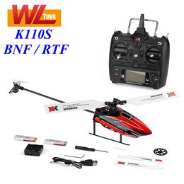 Electric RC Aircraft WLtoys K110s Helicopter BNF RTF 2.4Ghz Brushless 6CH 3D 6G Gyroscope Flybarless Altitude Hold RC Helicotper For Friend Gift Toys 230615