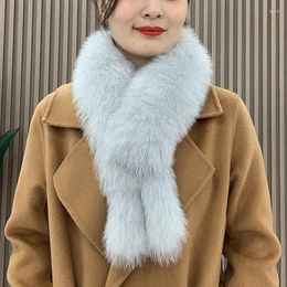 Scarves 2023 Natural Neck Warmer Femme Women Winter Real Fur Scarf Fashion Warm Thick Genuine