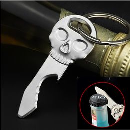 New Creative Stainless Steel Skull Shape Beer Bottle Opener Bar Party Open Wine Tools Men Corkscrew Keychain Accessories Gifts