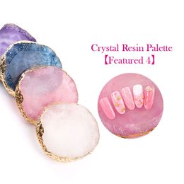 Nail Brushes NailFan 4-color Agate Crystal Smooth Resin Palette For Professional Nail Salons 230616