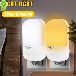 New Mini LED Night Light US Plug Dimmable Bedside Lamp For Baby Room Bedroom Decoration Lighting Wireless Energy Saving Wall Lamps