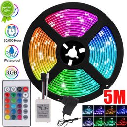 New 5M LED Strip Lights RGB IP65 Waterproof LED Lights Remote Control BackLight Night Light for TV Stairs Rooms Behind Decoration