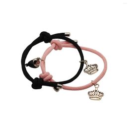 Charm Bracelets Rope Adjustable Bracelet Crown Pendants Heart Magnetic Clasps 2023 Fashion Jewelry