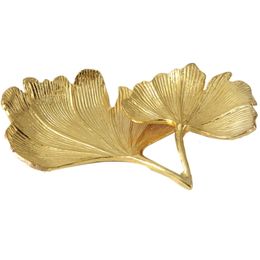 Decorative Plates Gold Leaf Ginkgo Biloba Tray Jewellery Desk Dish Organiser for Ring Necklace 230615