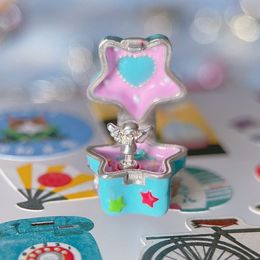 Quartzo Sintético Pré-venda Prata Esterlina 925 Azul Estrela Polly Pocket Charm Bead Com Mini Boneca Para Pandora Pulseira Coleção de Joias Europeia 230616