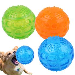 Pet Dog Cat Puppy Sounding Toy Polka Squeaky Tooth Cleaning Ball Playing Pet Teeth Chew Rubber Toy Pet Dental Care Accessories