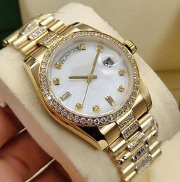 Movement watch Rolaxes Steel Luxury Watches 18238 36mm Diamond Bezel Mechanical Gold Stainless Bracelet L