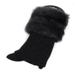 Women Socks Womens Winter Warm Crochet Knit Fur Trim Cuffs Toppers Boot N11 20 Drop