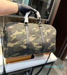 2023 men's luggage fashion designer women's travel bag army green black luggage large-capacity sports bag