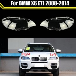 Car Front Headlight Glass Headlamp Transparent Lampshade Lamp Shell Lens Cover For BMW X6 E71 2008-2014