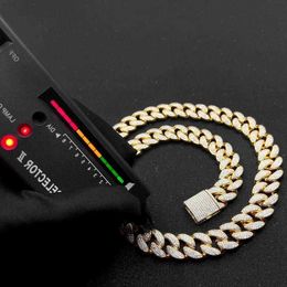 brand fashion woman Custom Vvs Moissanite Cuban Chain Large Hip Hop Mens Rapper Lab Diamond Double Row 925 Sterling Silver