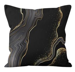 Pillowcase New Nordic Golden Marble Pillow Cover Texture Wholesale Home Cushion Throw Pillowcase Pillow without Pillows Core Luxury