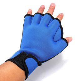 Beach Accessories Durable Adults Adjustable Frog Webbed Surfing AID Half Finger Fingerless Gloves Swimming Diving Training Equipment 230616