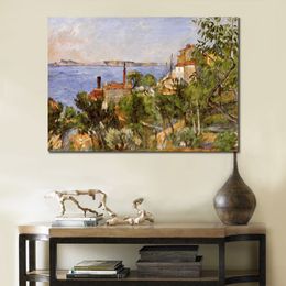 Handmade Artwork on Canvas Landscape Study After Nature Paul Cezanne Painting Countryside Landscapes Office Studio Decor