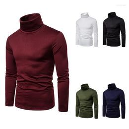 Men's T Shirts Men&#39;s Solid Colour Simple Casual T-shirt And Velvet High Collar Long Sleeve Bottoming Shirt