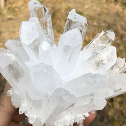 Decorative Objects Figurines Natural Rare White Quartz Crystal Cluster Mineral Specimen Healing 230615