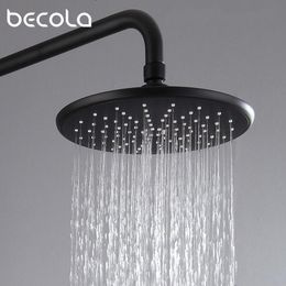 Other Faucets Showers Accs BECOLA matte black shower head bathroom ABS plastic faucet fashion BLACK rainfall nozzle 230616