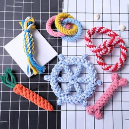 HOOPET Pets Dogs Pet Chewing Toys for Dog Outdoor Teeth Clean Pet Dog Puppy Cotton Chew Knot Braided Bone Rope Funny Tool