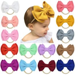 Cute Big Bow Hairbands Baby Girls Toddler Kids Elastic Headband Knotted Turban Head Wraps Bowknot Accessories INS 30 Colors