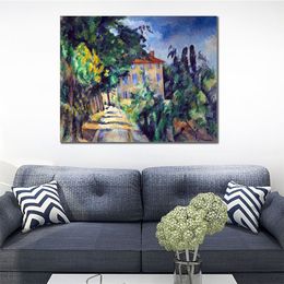 High Quality Handcrafted Paul Cezanne Oil Painting Maison Au Toit Rouge Landscape Canvas Art Beautiful Wall Decor