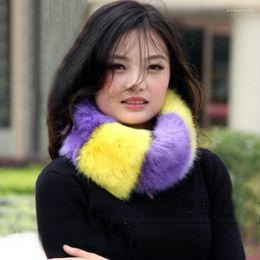 Scarves 2023 Winter Fashion Warm Women Imitation Fake Fur Collar Shawls Black And White Hit Color Scarf