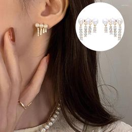 Dangle Earrings Fashion Natural Pearl Gorgeous Exquisite Women Gift Crystal Party Tassel