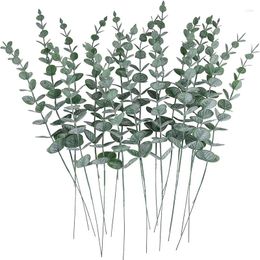 Decorative Flowers 24pcs Eucalyptus Stems Decor Artificial Plants Leaves Faux Greenery For Wedding Home Garden Farmhouse Decorat