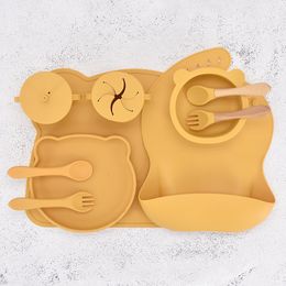 Cups Dishes Utensils Baby silicone feeder baby pacifier cup with shoulder strap children's tableware antiskid suction cup baby bowl 230615
