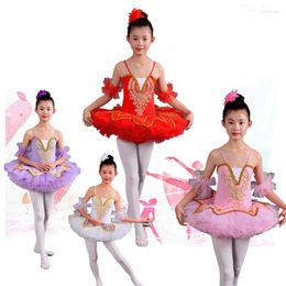 Stage Wear 2023 Fashion Lake Costume Professional Ballet Tutu White Swan Pancake Girls Children Dress Kids Dresses