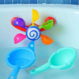 Bath Toys Baby bath toy Colorful water wheel bathtub suction cup bathtub water spray game set shower nozzle toy children 230615