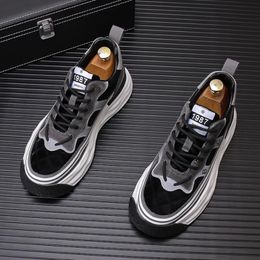 Yeni tasarımcı beyaz nedensel kalın dip yüksekliği artan daireler ayakkabıları rock klasik loafers yürüyüş spor ayakkabıları zapatos hombre a23