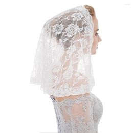 Ethnic Clothing Short White Black Muslin Wedding Lace Veil Catholic Church Mantilla 2 Pc/lot