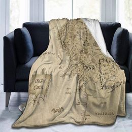 Blankets Blanket Middle Earth Map Throw Ultra Soft Velvet Lightweight Bed Quilt Durable Home Decor Fleece 230615