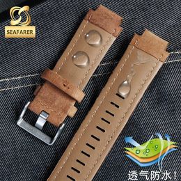 Genuine Leather Watch Strap for Timex Men's Tide Compass T2n721 T2n720 Bracelet Watch Band 24 16mm H0915286h2652