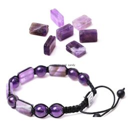 Other Jewellery Sets 8X12Mm Grooving Yoga Seven Chakras Natural Stone Bracelet Beads Gemstone Amethyst Agate Lapis Tiger Eye Bracelets Dhhvt