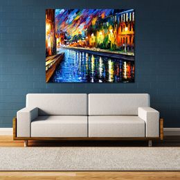 Contemporary Abstract Art Slow River Handmade Artwork on Canvas Rest Room Decor