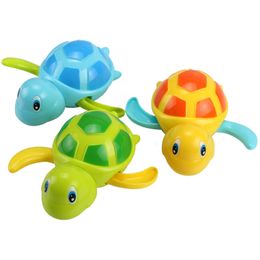 Bath Toys Cute cartoon animal Tortoise classic baby water toy baby swimming turtle winding chain spring up children's beach bathing toy 230615