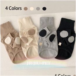 Dog Apparel Autumn Winter Pet Clothes Solid Colour Cotton Dogs Sweaters Chihuahua Puppy Medium Knitting Sweatershirt Costume Outfitdo Dhboc