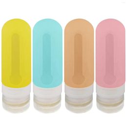 Storage Bottles 4pcs Refillable Camping Reusable For Toiletries Durable Leak Proof Silicone Travel Conditioner Squeeze Containers