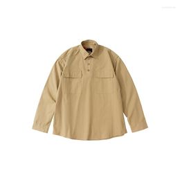 Men's Casual Shirts Fashion 7th Collection Men's High Street 1:1 Quality Hip Hop Streetwear Of God Khaki Overized