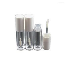 Storage Bottles Lip Gloss Empty Container White Round Liquid Eyeliner 50Pcs Refillable Cosmetic 5ML Packaging With Brush Lipgloss Tube