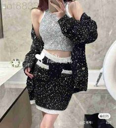 Urban Sexy Dresses Designer 2023 New Women's Spring Summer Short Skirt Brand Dress Dinner Classic Ootd Fashion Top-grade Sequins Birthday Gift 2ZF7