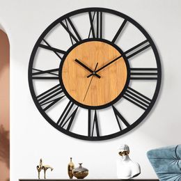 Wall Clocks 15.7" Retro Hollow Large Clock Silent For Bar