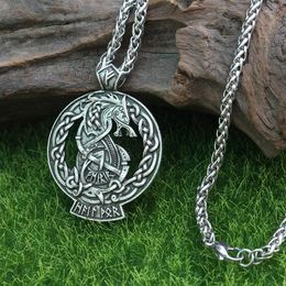 Pendant Necklaces Lanseis 1pcs Fenrir Wolf Tyr Odin Viking Valhalla Norse Pagan Gods Jewelry Celt Rune Men Necklace