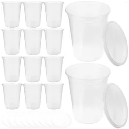 Bowls 30 Sets Dessert Disposable Take-out Boxes Container Thick Section Pp Lid Condiment Containers Lids Cake Plastic