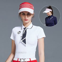 Snapbacks Love Golf Women Korean Empty Top Hats Sunscreen Caps Female Sports Sun Visor Ladies Outdoor Breathable Peaked Cap 230615