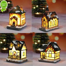 New Christmas LED Light Christmas Decorations Micro-landscape Resin Small House Decorations Cristmas Ornaments New Year Gifts