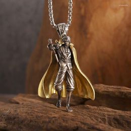 Pendant Necklaces One-Armed Cloak Sword Samurai Cartoon Anime Sailor Necklace Men's Hip-Hop Trend Jewellery Anniversary Gift