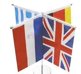 Wholesale Mini National Table Top Flag With Metal Pole/Base