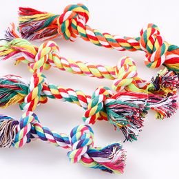 Random Colour Pet Dog Toy Bite Rope Double Knot Cotton Rope Funny Cat Toy Bite Resistant and Sharp Teeth Pet Supplies Puppy Toys